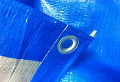 Тарпаулин 180 г/м2, синий, шаг люверса 1 метр