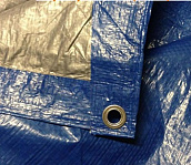 Тент Тарпаулин 80 г/м2 синий, шаг люверса 0,5